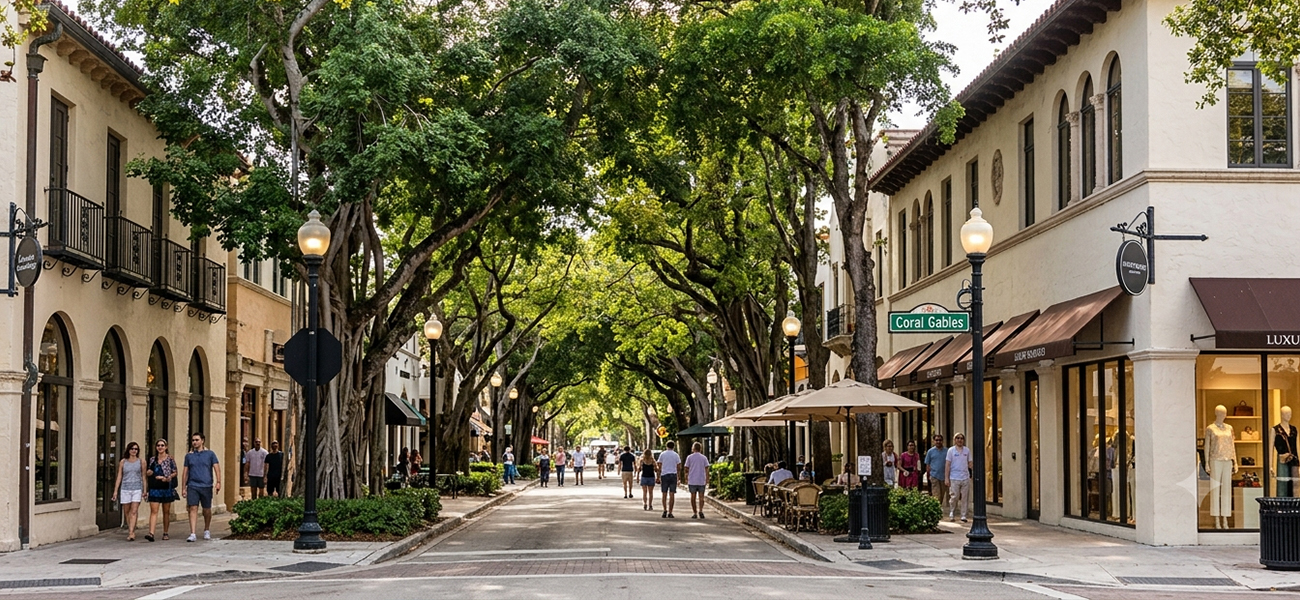 Scenic street views in Florida for clients moving to Coral Gables with real estate expert Alejandro Bernal.
