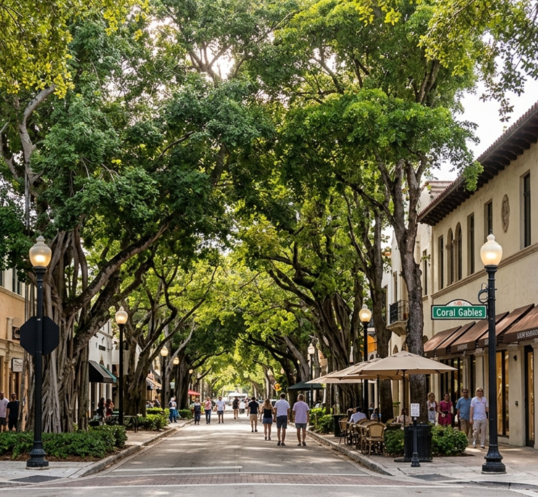 Scenic street views in Florida for clients moving to Coral Gables with real estate expert Alejandro Bernal.