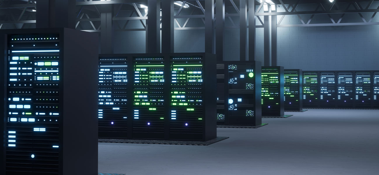 Fachada de un data center industrial de gran escala en Florida para infraestructura de inteligencia artificial